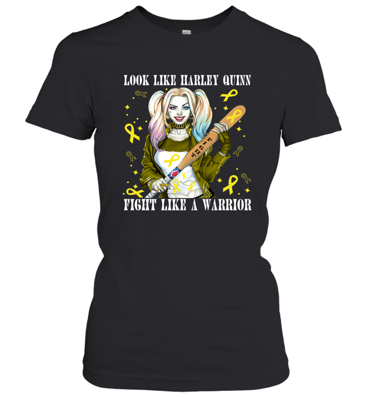 Harley Quinn Fight Like A Warrior Bone Cancer Awareness Women's T-Shirt - kambletee