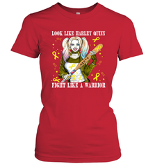 Harley Quinn Fight Like A Warrior Bone Cancer Awareness Women's T-Shirt - kambletee