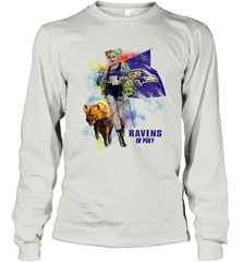 Harley Quinn Baltimore Ravens Of Prey Long Sleeve T-Shirt - kambletee