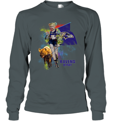 Harley Quinn Baltimore Ravens Of Prey Long Sleeve T-Shirt - kambletee