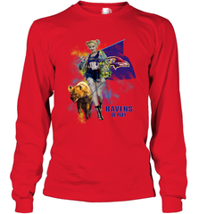 Harley Quinn Baltimore Ravens Of Prey Long Sleeve T-Shirt - kambletee