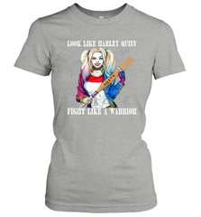 Harley Quinn Fight Like A Warrior Cervical Cancer Awareness Women's T-Shirt - kambletee