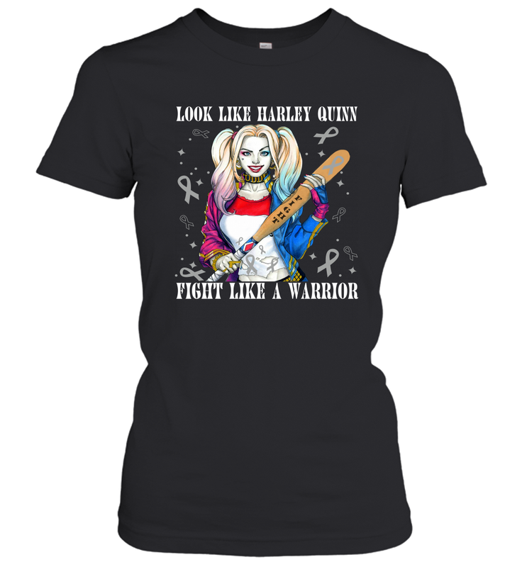 Harley Quinn Fight Like A Warrior Cervical Cancer Awareness Women's T-Shirt - kambletee