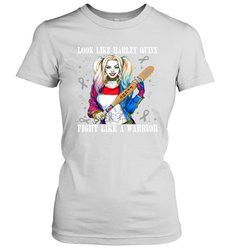 Harley Quinn Fight Like A Warrior Cervical Cancer Awareness Women's T-Shirt - kambletee