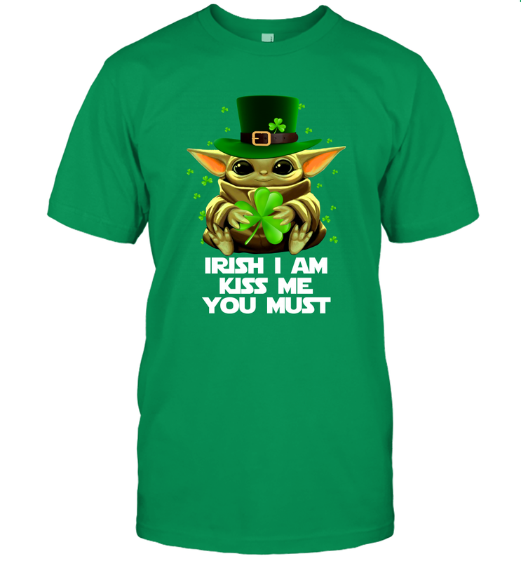 Baby Yoda hug Irish I am kiss me you must Men's T-Shirt - kambletee