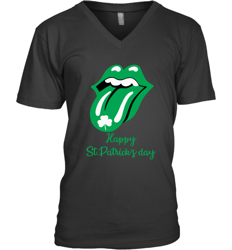 Happy St. Patrick's day Rolling Stones Men's V-Neck - kambletee