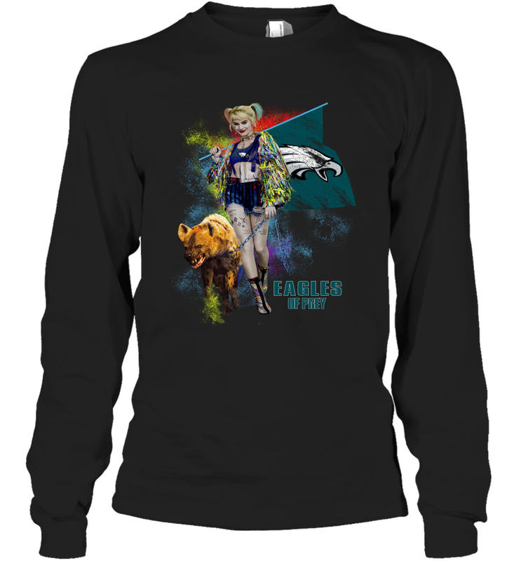 Harley Quinn Philadelphia Eagles Of Prey Long Sleeve T-Shirt - kambletee