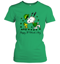 Snoopy and Woodstock Erin go beagle Happy Patricks Day Women's T-Shirt - kambletee