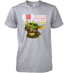 Baby Yoda Valentino Rossi Legends Never Die Premium Men's T-Shirt - kambletee