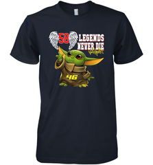 Baby Yoda Valentino Rossi Legends Never Die Premium Men's T-Shirt - kambletee