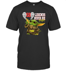 Baby Yoda Valentino Rossi Legends Never Die T-Shirt - kambletee