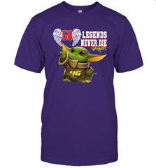 Baby Yoda Valentino Rossi Legends Never Die T-Shirt - kambletee