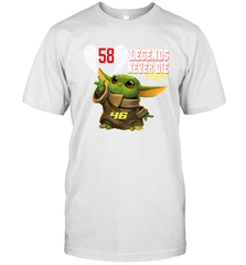 Baby Yoda Valentino Rossi Legends Never Die T-Shirt - kambletee