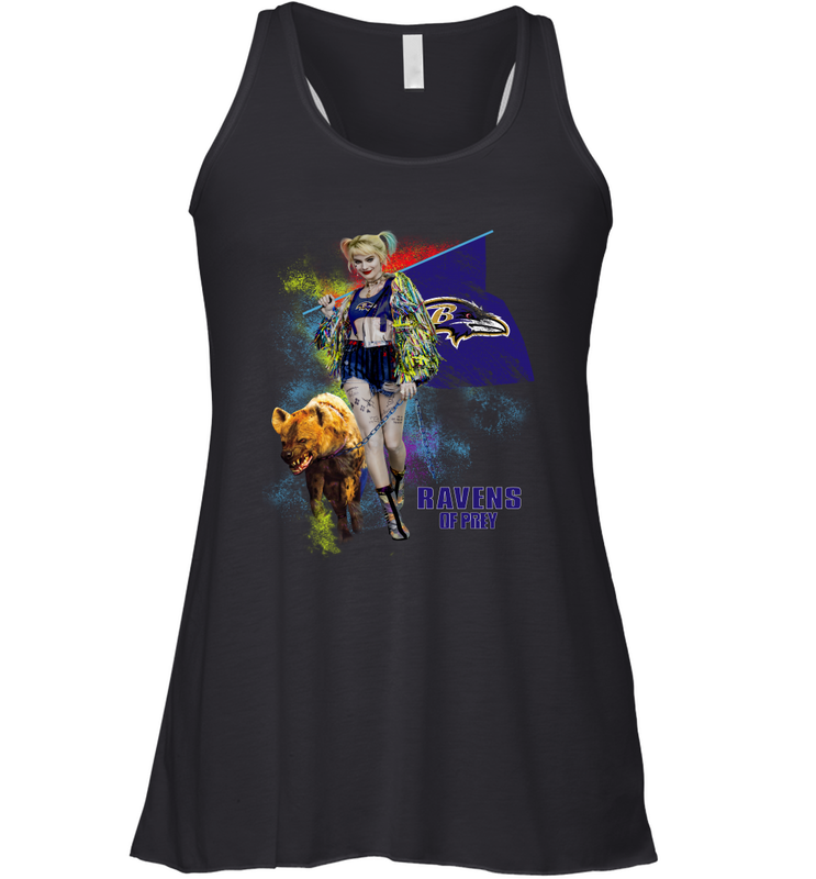 Harley Quinn Baltimore Ravens Of Prey Racerback Tank - kambletee