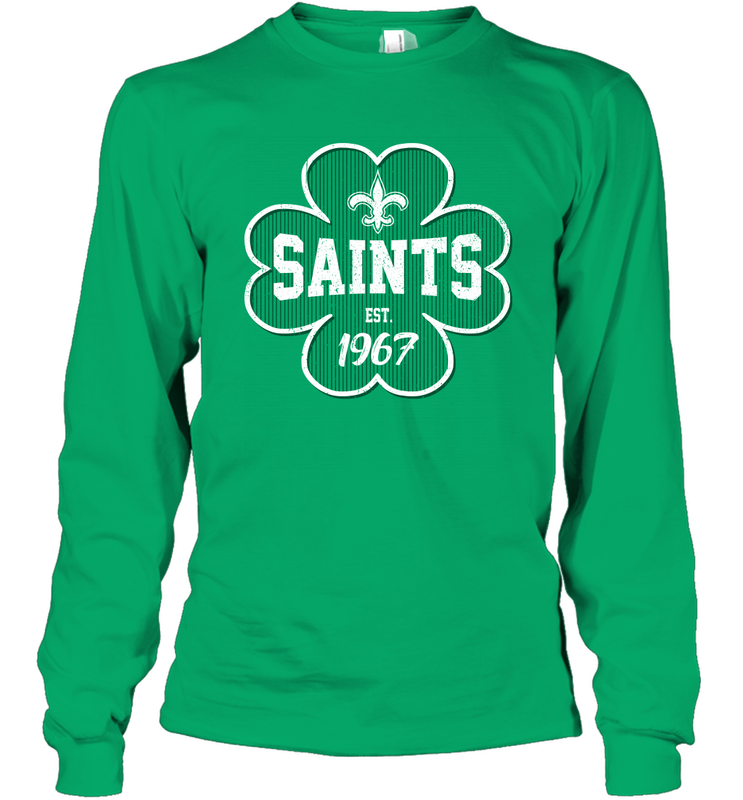 Patrick's Day Shamrock For New Orleans Saints Fans Long Sleeve T-Shirt - kambletee