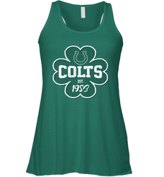 Patrick's Day Shamrock For Indianapolis Colts Fans Racerback Tank - kambletee
