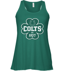 Patrick's Day Shamrock For Indianapolis Colts Fans Racerback Tank - kambletee