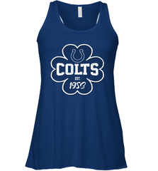 Patrick's Day Shamrock For Indianapolis Colts Fans Racerback Tank - kambletee