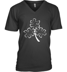 Autism shamrock St Patrick's day Men's V-Neck - kambletee
