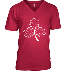 Autism shamrock St Patrick's day Men's V-Neck - kambletee