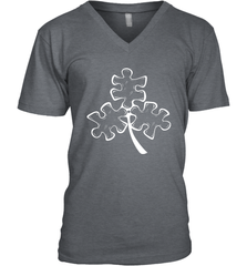 Autism shamrock St Patrick's day Men's V-Neck - kambletee