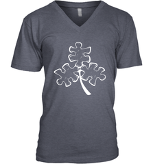 Autism shamrock St Patrick's day Men's V-Neck - kambletee