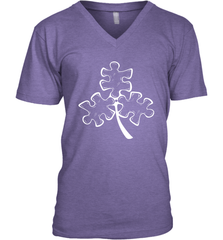 Autism shamrock St Patrick's day Men's V-Neck - kambletee