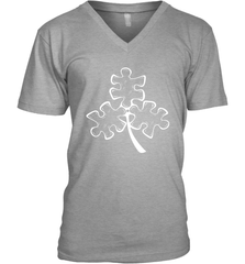 Autism shamrock St Patrick's day Men's V-Neck - kambletee
