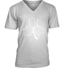 Autism shamrock St Patrick's day Men's V-Neck - kambletee