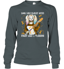 Harley Quinn Fight Like A Warrior Appendix Cancer Awareness Long Sleeve T-Shirt - kambletee