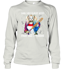 Harley Quinn Fight Like A Warrior Cervical Cancer Awareness Long Sleeve T-Shirt - kambletee