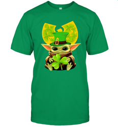 Wu Tang Clan baby Yoda hug Irish clover Men's T-Shirt - kambletee