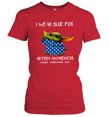 Baby Yoda I Wear Blue For Autism Awareness Women's T-Shirt - kambletee