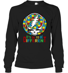 Skull Autism Its Ok To Be Different Long Sleeve T-Shirt - kambletee