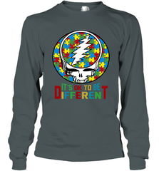 Skull Autism Its Ok To Be Different Long Sleeve T-Shirt - kambletee