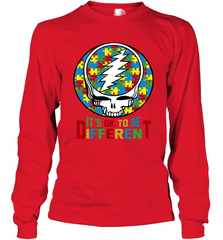 Skull Autism Its Ok To Be Different Long Sleeve T-Shirt - kambletee