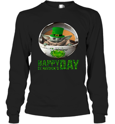 Baby Yoda Happy St Patrick's Day Long Sleeve T-Shirt - kambletee