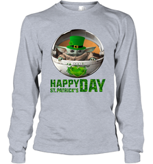 Baby Yoda Happy St Patrick's Day Long Sleeve T-Shirt - kambletee