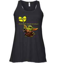 Star Wars Baby Yoda holding Wu Tang Racerback Tank - kambletee