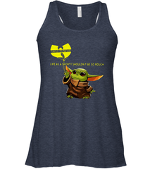 Star Wars Baby Yoda holding Wu Tang Racerback Tank - kambletee