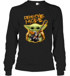 Baby Yoda Hug Guitar Depeche Mode Long Sleeve T-Shirt - kambletee