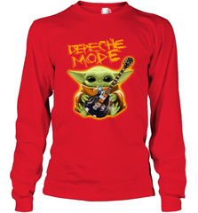 Baby Yoda Hug Guitar Depeche Mode Long Sleeve T-Shirt - kambletee