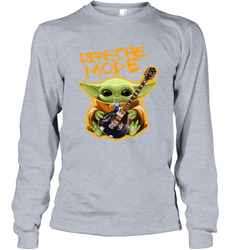 Baby Yoda Hug Guitar Depeche Mode Long Sleeve T-Shirt - kambletee