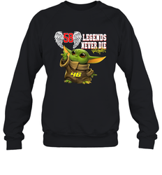 Baby Yoda Valentino Rossi Legends Never Die Sweatshirt - kambletee