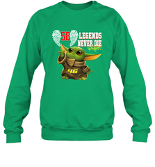 Baby Yoda Valentino Rossi Legends Never Die Sweatshirt - kambletee