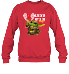 Baby Yoda Valentino Rossi Legends Never Die Sweatshirt - kambletee