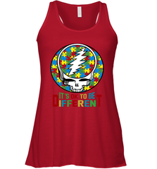 Skull Autism Its Ok To Be Different Racerback Tank - kambletee