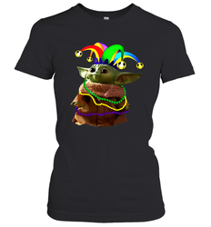 Baby Yoda Mardi Gras Women's T-Shirt - kambletee