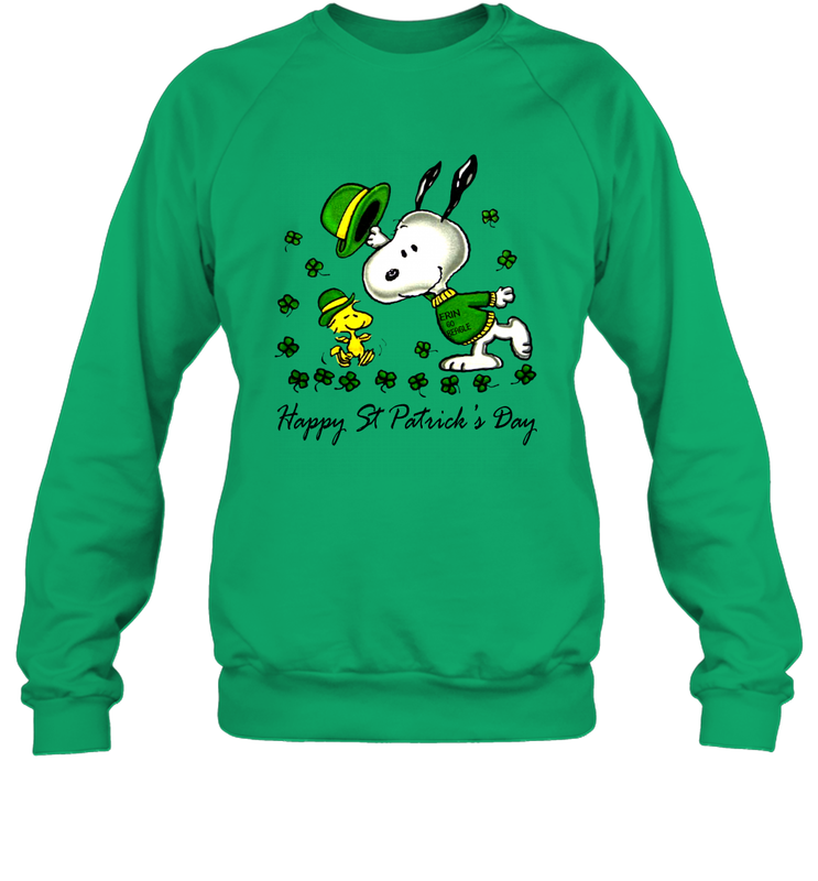 Snoopy and Woodstock Erin go beagle Happy Patricks Day Sweatshirt - kambletee