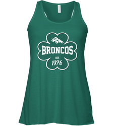 Patrick's Day Shamrock For Denver Broncos Fans Racerback Tank - kambletee